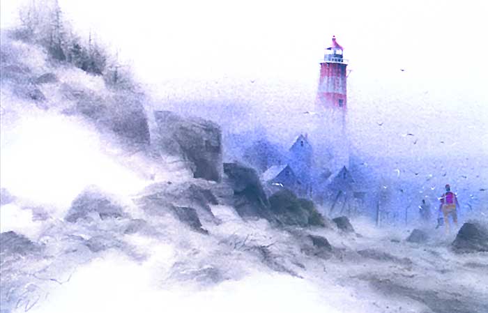 A web approximation of a piece by watercolor artist Win Jones